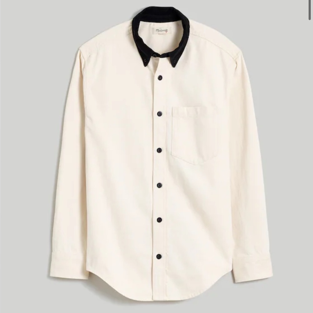 Madewell White Denim Easy Shirt Longsleeve